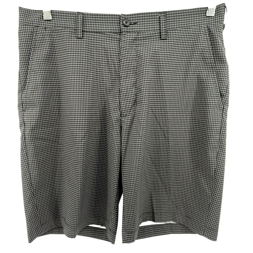 PGATOUR Mens Plaid Golf Shorts Size 34‎ Polyester Spandex Flat Front Outdoor